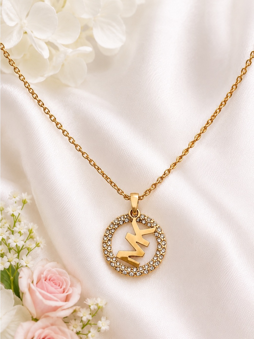 Michael Kors Pavé and Logo Charm Necklace - Picture 3 of 7